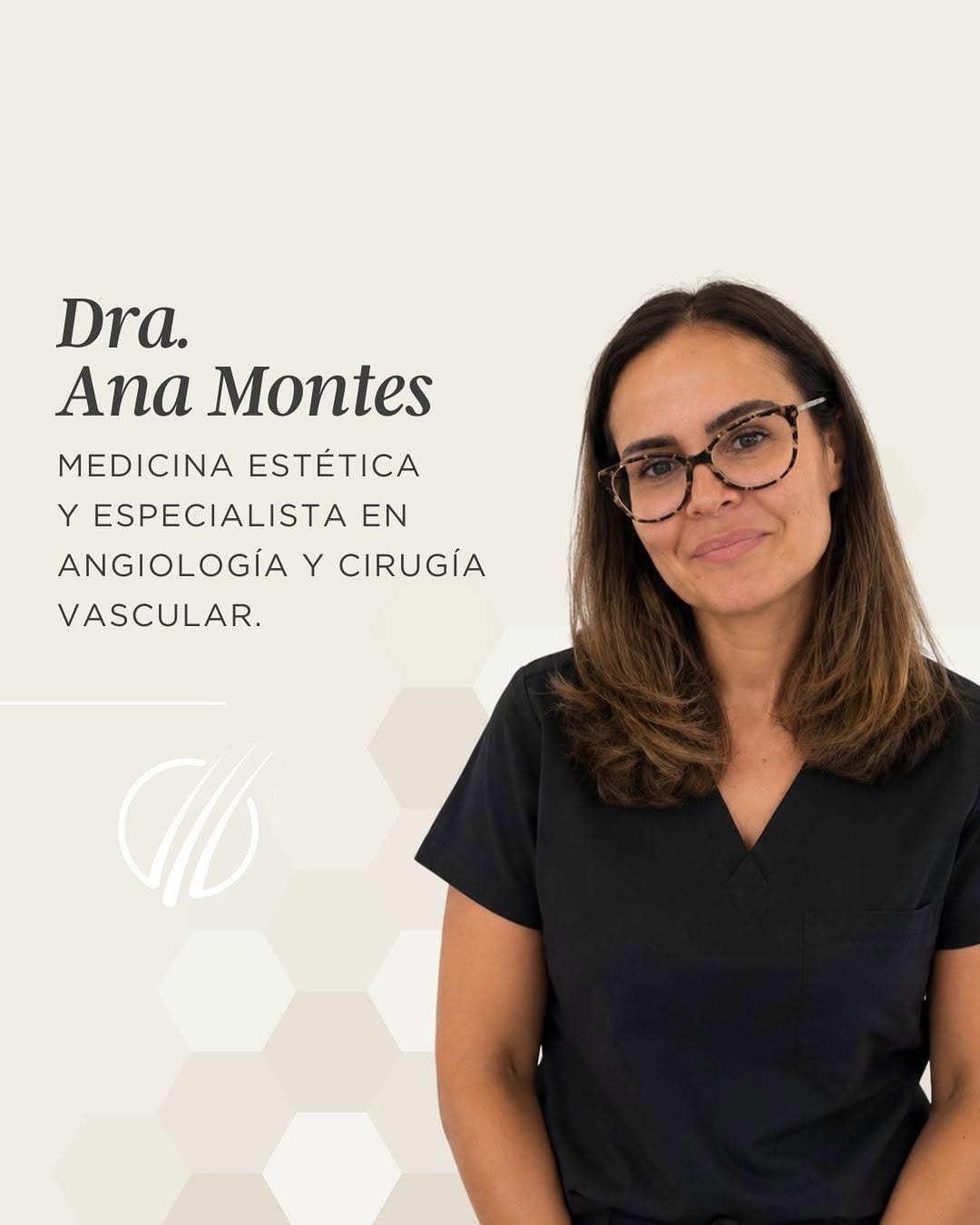 Retrato de la Dra. Ana Montes, especialista en angiología y cirugía vascular, incorporada al equipo